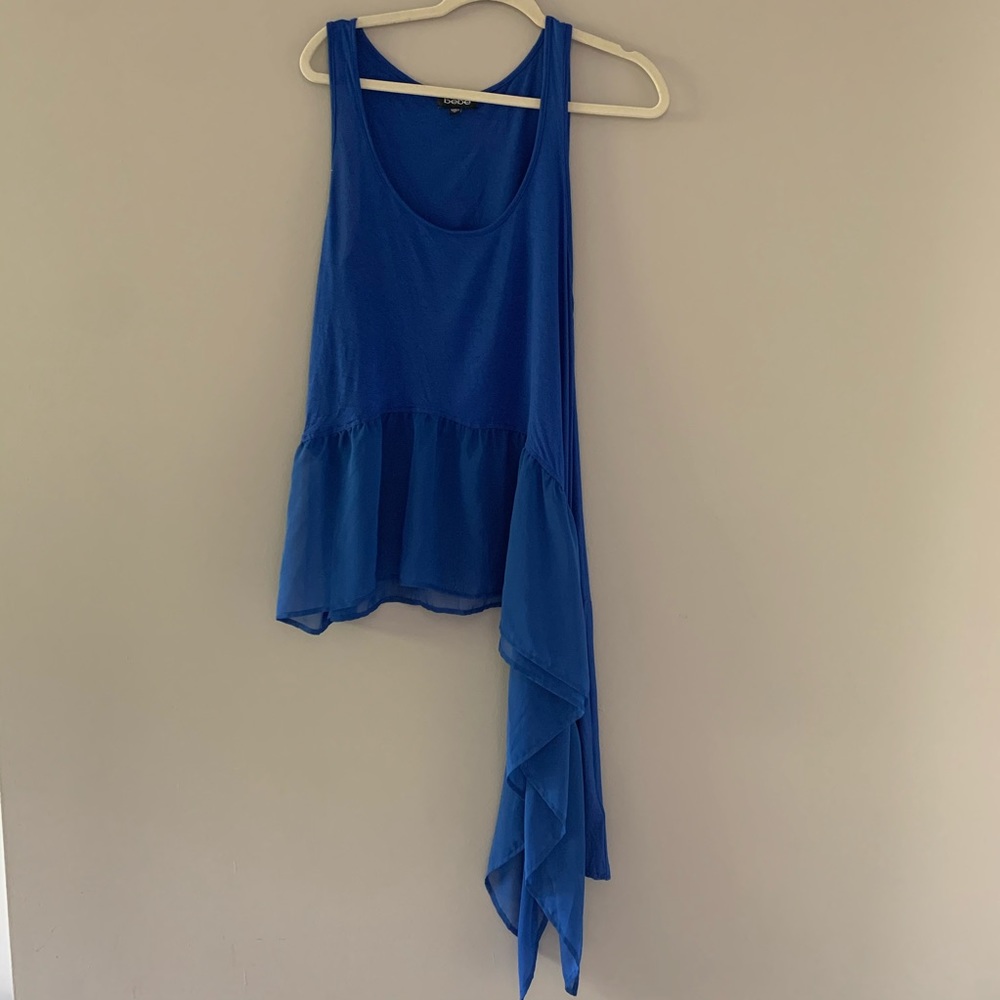 BEBE • Asymmetrical Blue Tank • Size Medium